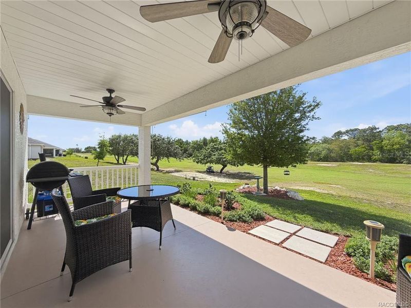 Exterior details and patio area of a home in The Fairways At Twisted Oaks, Beverly Hills (Image 27).