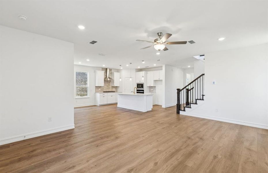 View of kitchen from gathering room