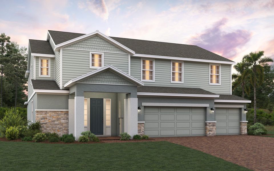 Representative exterior photo of a completed home built from the Sullivan by Trinity Family Builders in Trinity Gardens, Deland, FL (Image 1). Representative exterior photo of a completed home built from the Sullivan by Trinity Family Builders in Trinity Gardens, Deland, FL (Image 1).