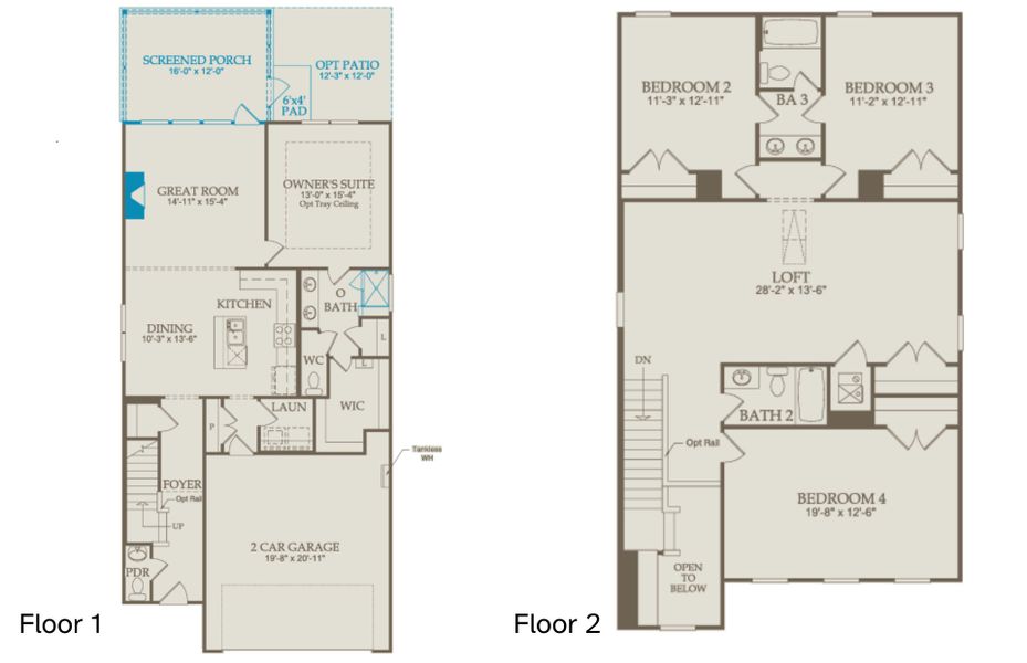 Floor Plan Level 1 and Floor Plan Level 2