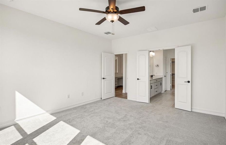 Spacious primary bedroom