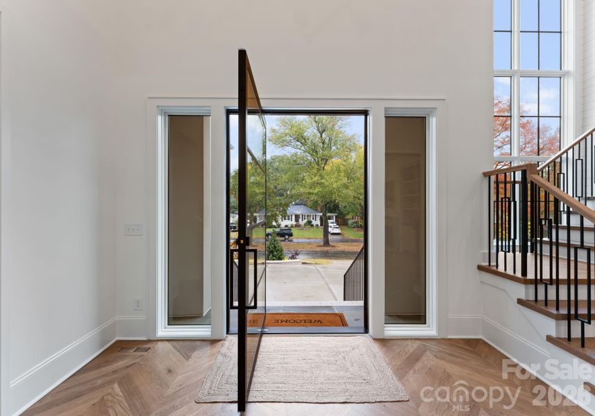 oversized steel frame pivot door