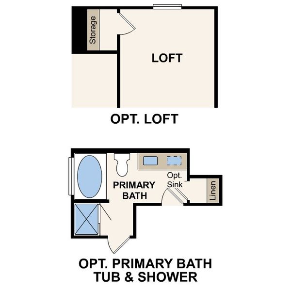 2D floor plan layout for the Falcon by Century Communities in Paloma at Sanford Farms, Waller, TX (Image 5).