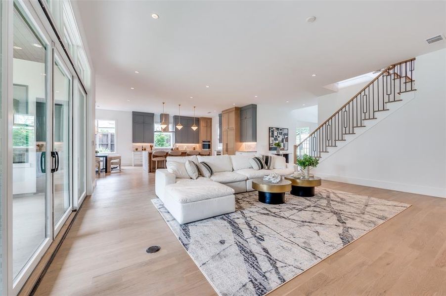 Living room featuring light hardwood / wood-style floors