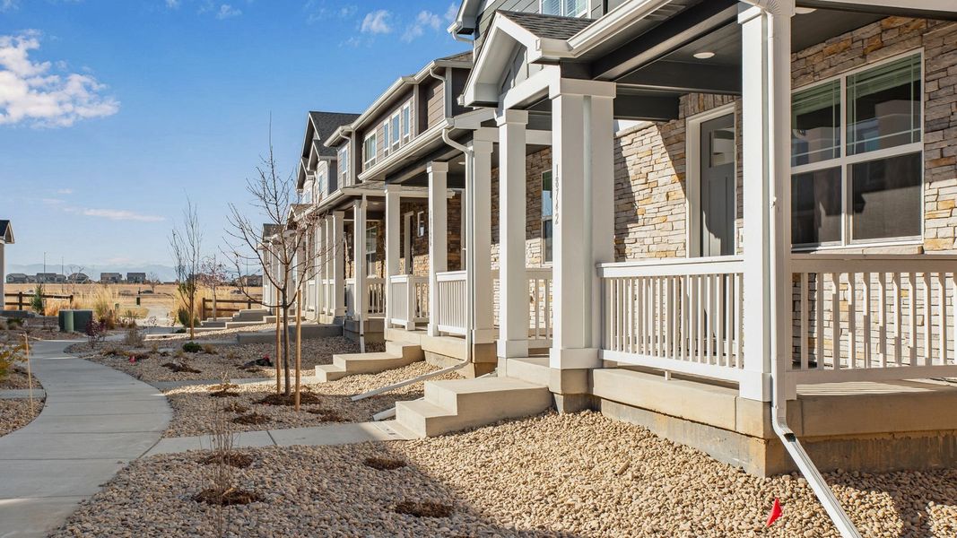 Exterior details and patio area of a home in Settlers Crossing, Commerce City (Image 3).