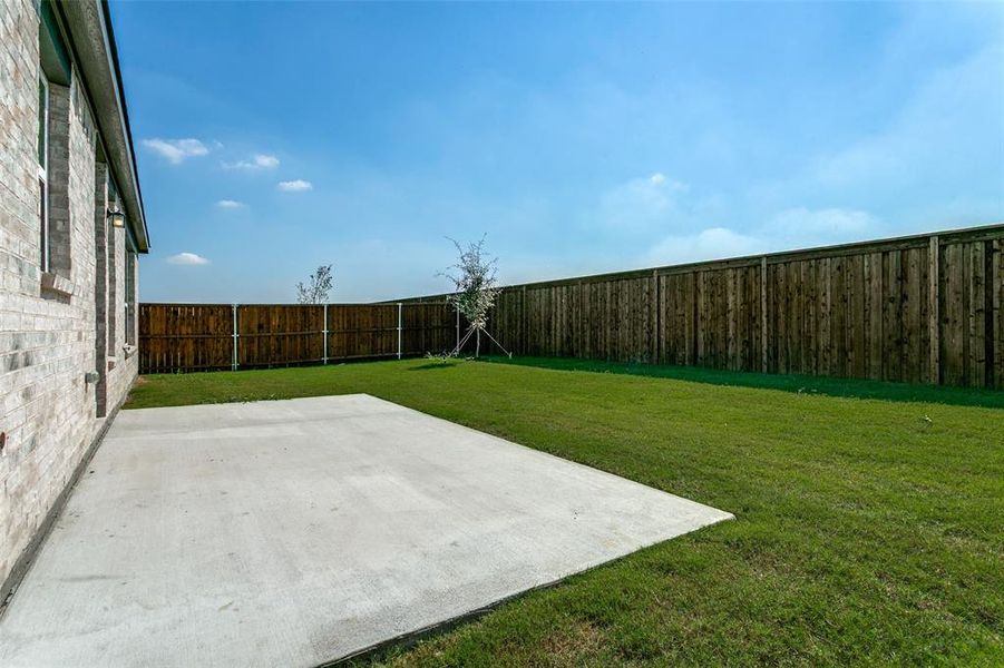 Exterior details and patio area of a home in The Preserve, Justin (Image 17). Exterior details and patio area of a home in The Preserve, Justin (Image 17).