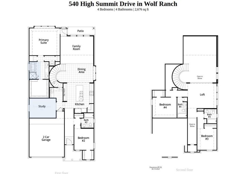 2D floor plan layout of this home in Wolf Ranch: 46ft. lots, Georgetown, TX (Image 4).