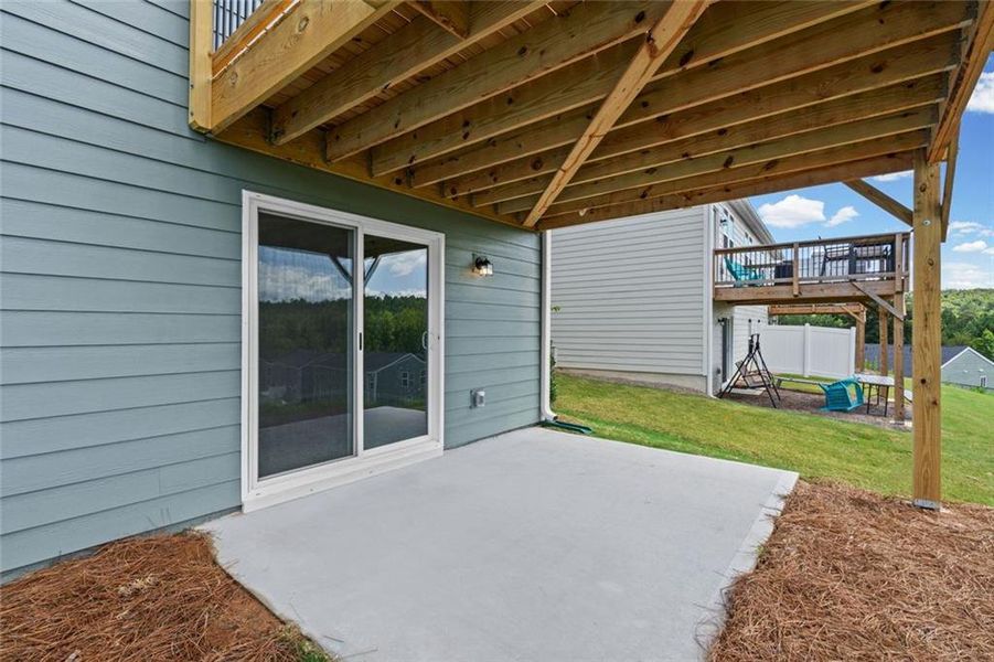Exterior details and patio area of a home in Villas at Gold Creek, Dawsonville (Image 4).