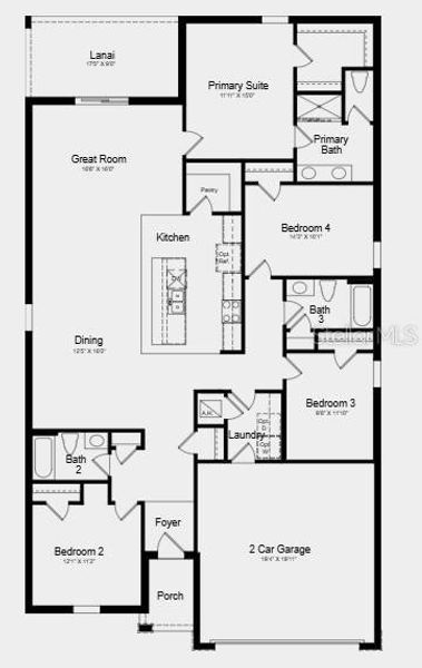 2D floor plan layout of this home in Palm Wind, Hudson, FL (Image 2). 2D floor plan layout of this home in Palm Wind, Hudson, FL (Image 2).