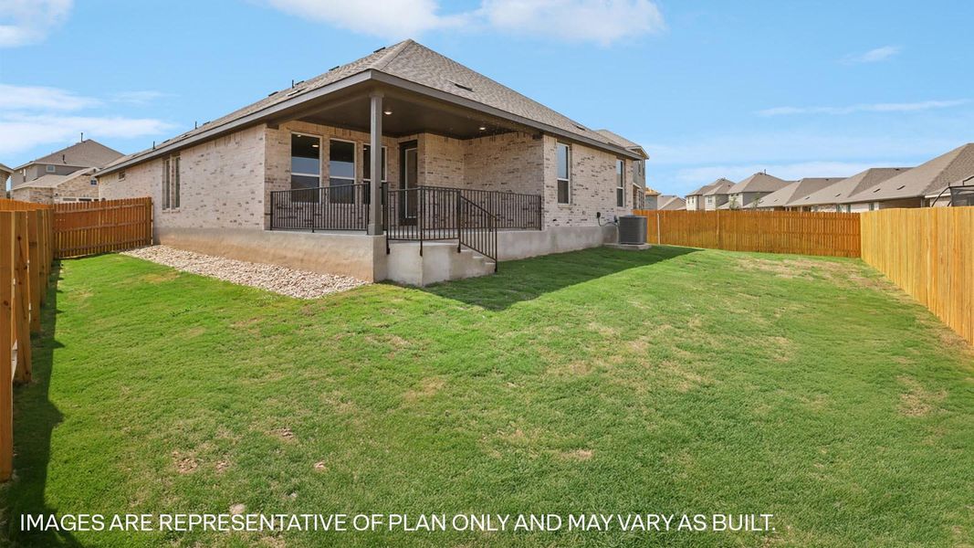 Exterior details and patio area of a home in Rosenbusch Ranch, Leander (Image 30).