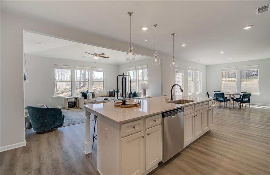 Furnished interior view inside a new home in Cambria at Traditions, Hampton (Image 9). Furnished interior view inside a new home in Cambria at Traditions, Hampton (Image 9).