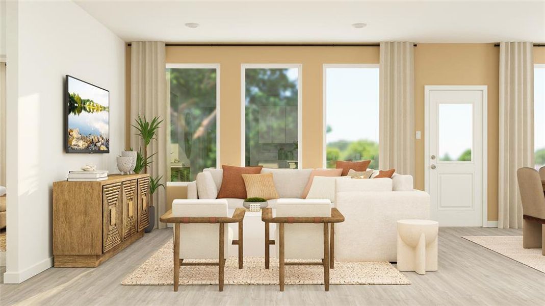 Living room featuring light hardwood / wood-style floors