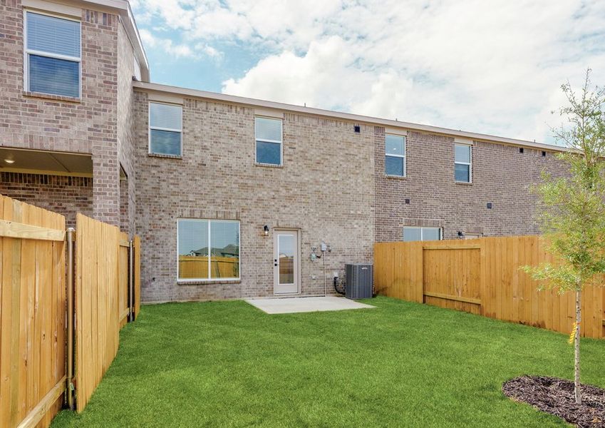 The Addison has a fully fencd-in back yard.