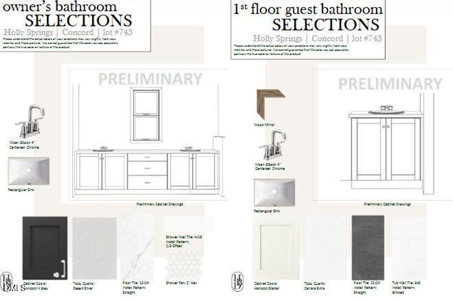 Owner Guest Bathroom Selections