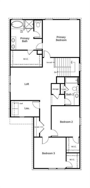 This floor plan features 3 bedrooms, 2 full baths, 1 half bath, and over 2,300 square feet of living space.