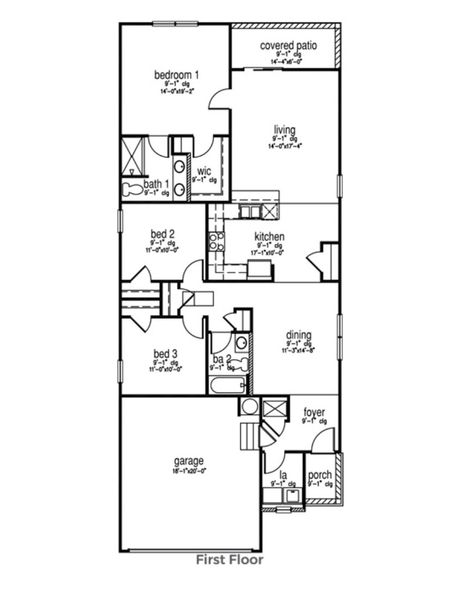 2D floor plan layout for the ALLEX by D.R. Horton in Leatherstone, Blythewood, SC (Image 3).