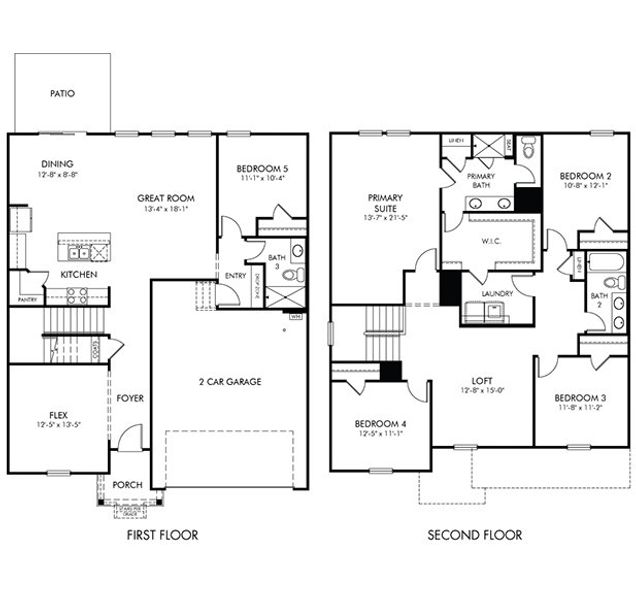 2D floor plan layout of this home in Buffalo Ridge, Newton, NC (Image 4).