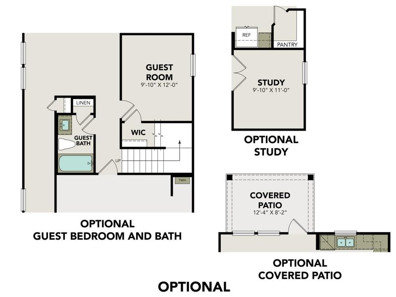 2D floor plan layout for the The Florence B by Davidson Homes LLC in Meadows at Oak Creek, San Antonio, TX (Image 5). 2D floor plan layout for the The Florence B by Davidson Homes LLC in Meadows at Oak Creek, San Antonio, TX (Image 5).