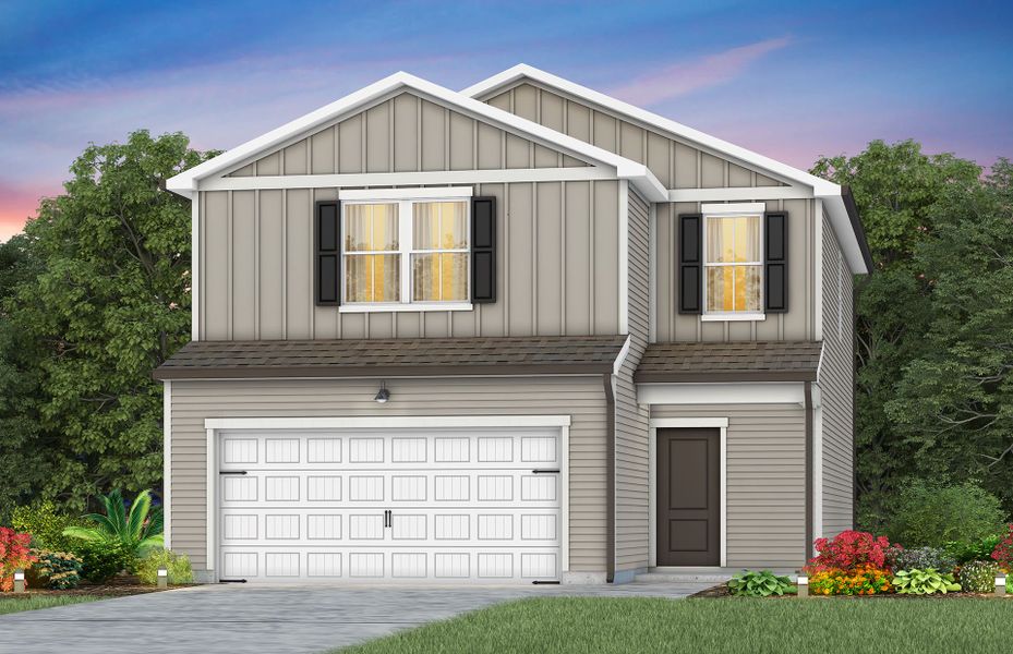 Front exterior of a new home in Bradford Pointe, Summerville, SC, highlighting curb appeal (Image 8).