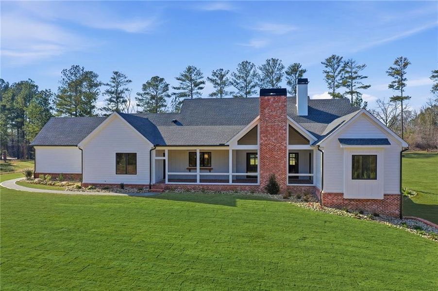 Exterior details and patio area of a home in , White (Image 4). Exterior details and patio area of a home in , White (Image 4).