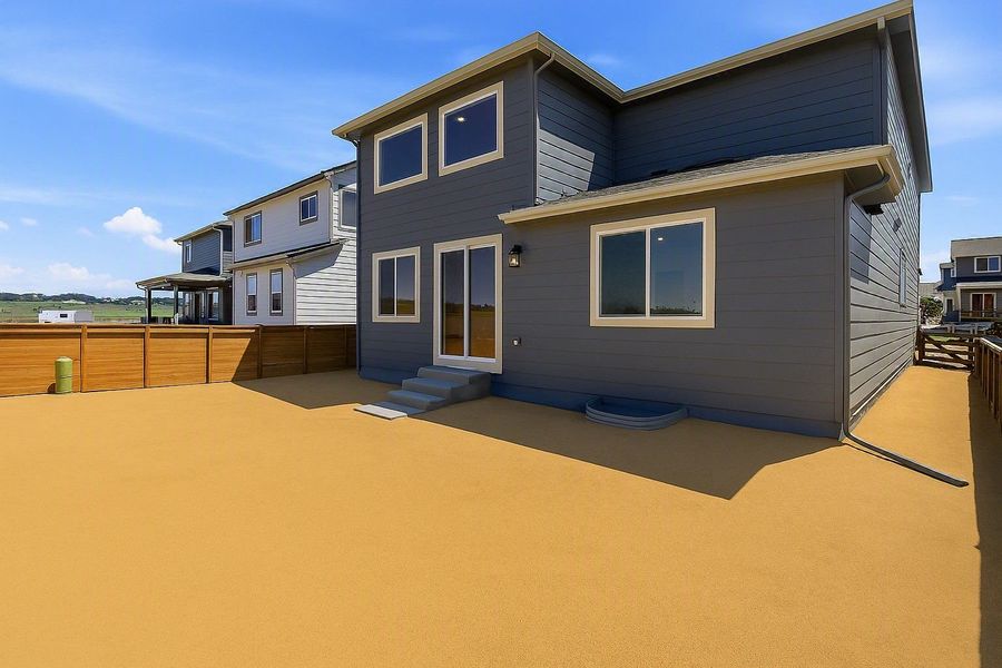 Exterior details and patio area of a home in Cordovan, Longmont (Image 3). Exterior details and patio area of a home in Cordovan, Longmont (Image 3).