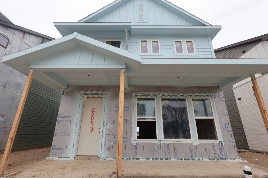 In-progress construction of a new home in Bridgeland Central: Emerald Heights - Cottages Row Collection, Cypress, TX (Image 8). In-progress construction of a new home in Bridgeland Central: Emerald Heights - Cottages Row Collection, Cypress, TX (Image 8).