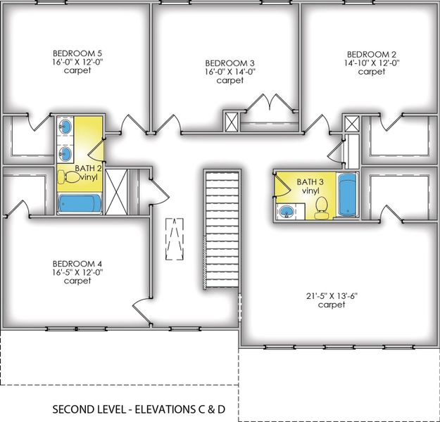 Second Level Elevations C & D