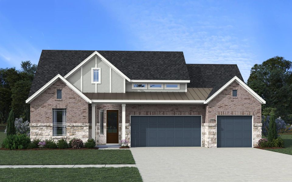 Representative exterior photo of a completed home built from the Sydney – 60′ Lot by Chesmar Homes in Lakes of Cane Island, Katy, TX (Image 20).