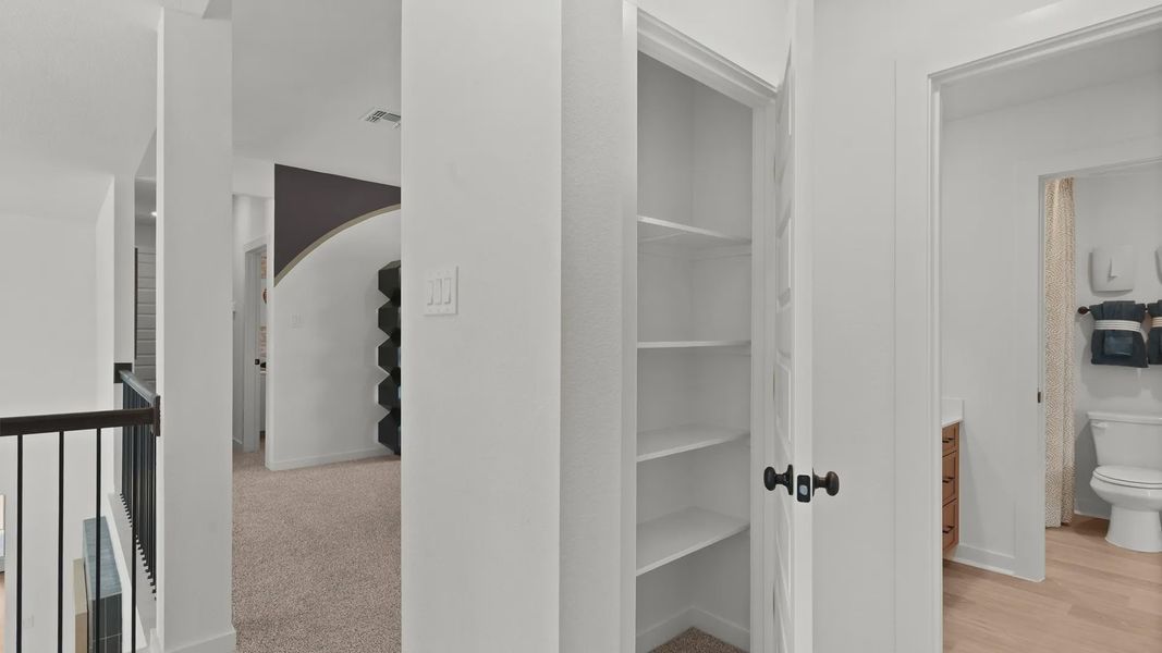 Furnished interior view inside a new home in The Grove at Blackhawk, Pflugerville (Image 38). Furnished interior view inside a new home in The Grove at Blackhawk, Pflugerville (Image 38).