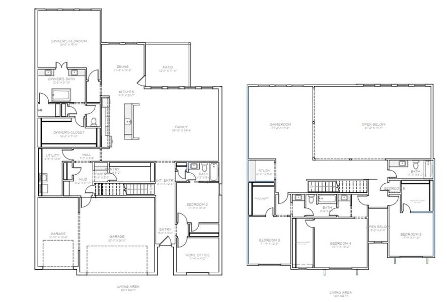 2D floor plan layout for the The McNair by Caledonia Builders in Blackhawk, Pflugerville, TX (Image 4).