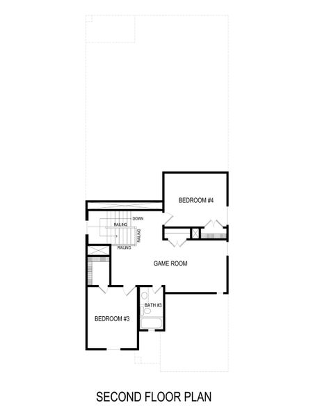 2D floor plan layout for the Fork R by First Texas Homes in Trails at Cottonwood Creek, Rowlett, TX (Image 4).