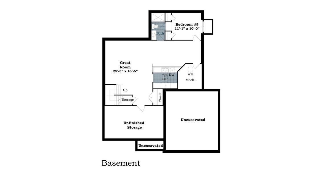 2D floor plan layout for the The Chesterfield Side Entry by Norfolk Homes in Fosdick Glen of Saline, Saline, MI (Image 7).