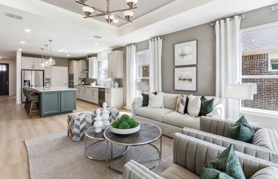 Furnished interior view inside a new home in Del Webb at Legacy Hills, Celina (Image 12). Furnished interior view inside a new home in Del Webb at Legacy Hills, Celina (Image 12).