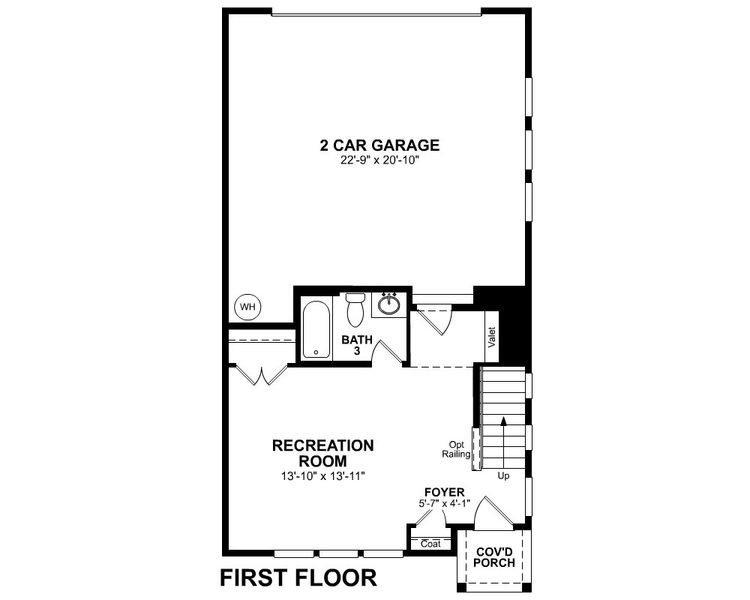 2D floor plan layout of this home in The Groves at Myrtle, Roswell, GA (Image 5).