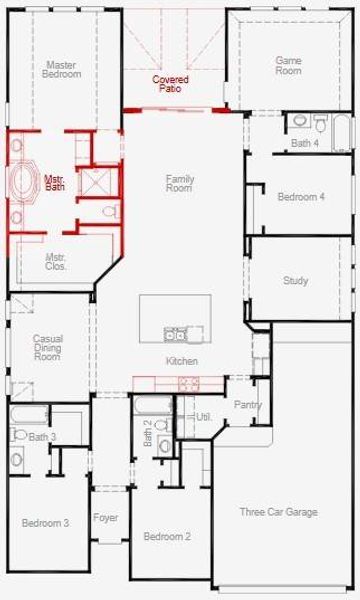 2D floor plan layout of this home in , Cypress, TX (Image 3). 2D floor plan layout of this home in , Cypress, TX (Image 3).