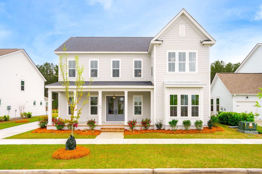 Representative exterior photo of a completed home built from the Drayton by Homes by Dickerson in Nexton, Summerville, SC (Image 2). Representative exterior photo of a completed home built from the Drayton by Homes by Dickerson in Nexton, Summerville, SC (Image 2).
