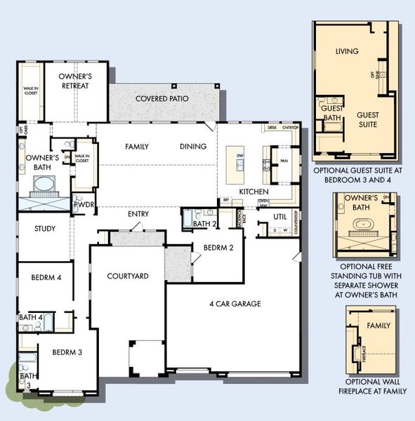 2D floor plan layout for the The Stargazer by David Weekley Homes in Suelo at Legado West, Queen Creek, AZ (Image 3). 2D floor plan layout for the The Stargazer by David Weekley Homes in Suelo at Legado West, Queen Creek, AZ (Image 3).