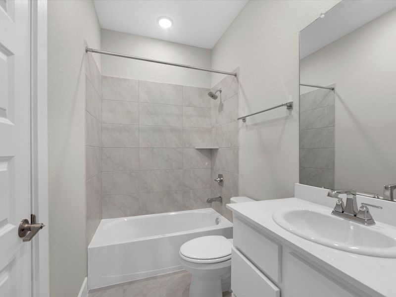 Furnished interior view inside a new home in Dunham Pointe 60′, Cypress (Image 9).