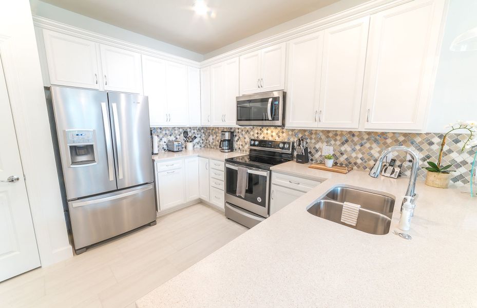 Kitchen with stainless steel appliances