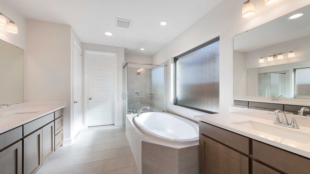 Furnished interior view inside a new home in Devonshire - Reserve 45', Forney (Image 11). Furnished interior view inside a new home in Devonshire - Reserve 45', Forney (Image 11).