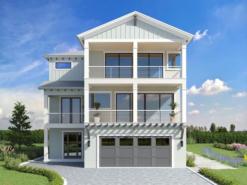 Front exterior of a new home in , Flagler Beach, FL, highlighting curb appeal (Image 1). Front exterior of a new home in , Flagler Beach, FL, highlighting curb appeal (Image 1).