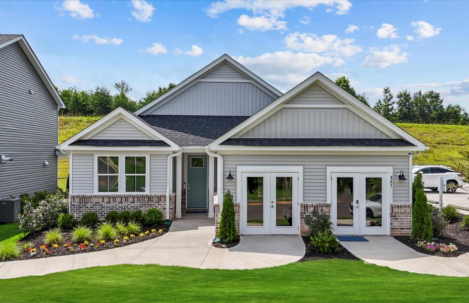 Front exterior of a new home in Sweetwater Hills, Moore, SC, highlighting curb appeal (Image 20).