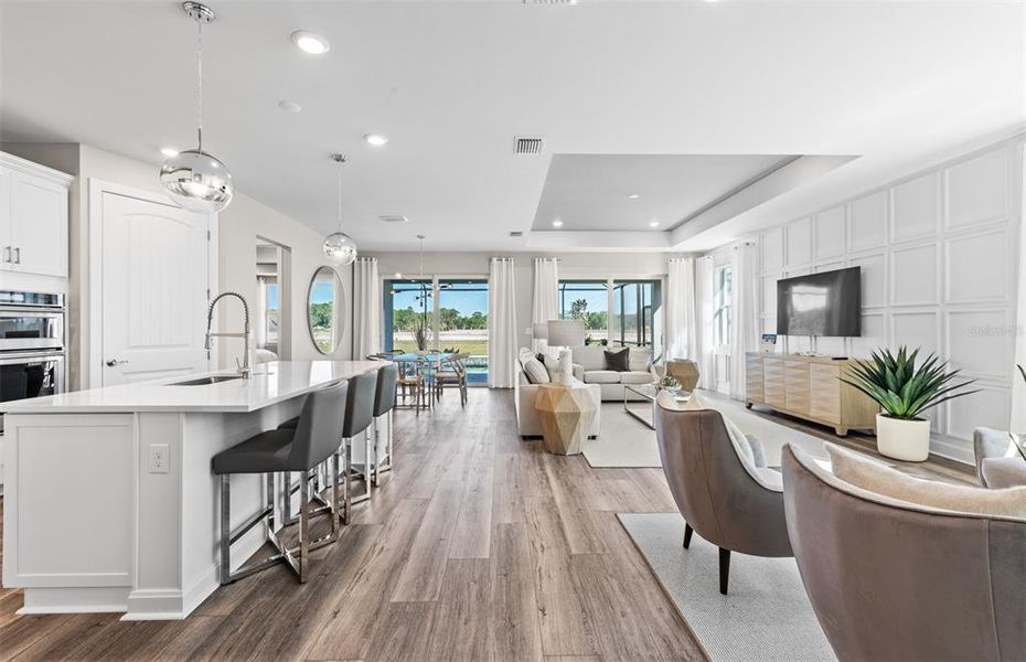 Furnished interior view inside a new home in BeachWalk by Manasota Key, Englewood (Image 17). Furnished interior view inside a new home in BeachWalk by Manasota Key, Englewood (Image 17).