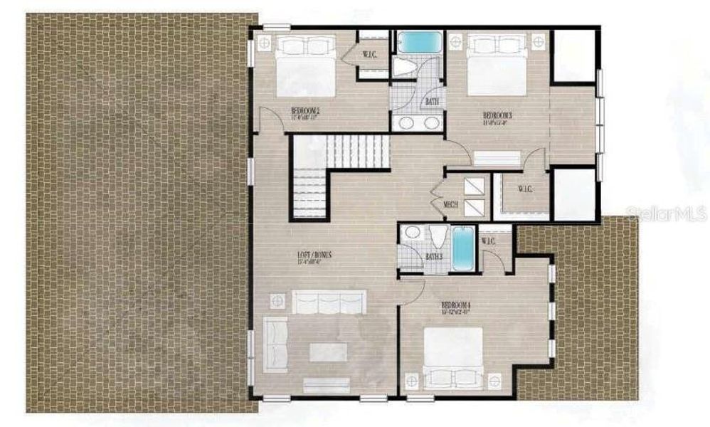 2D floor plan layout of this home in Gracewater at Sarasota, Sarasota, FL (Image 4). 2D floor plan layout of this home in Gracewater at Sarasota, Sarasota, FL (Image 4).
