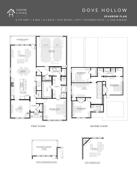 2D floor plan layout of this home in Dove Hollow, Waxahachie, TX (Image 3).