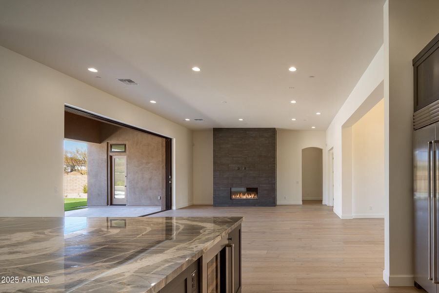 Large Great Room with Ortal Fireplace