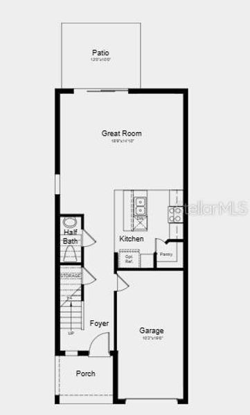 2D floor plan layout of this home in The Towns at Firethorn, Parrish, FL (Image 2).