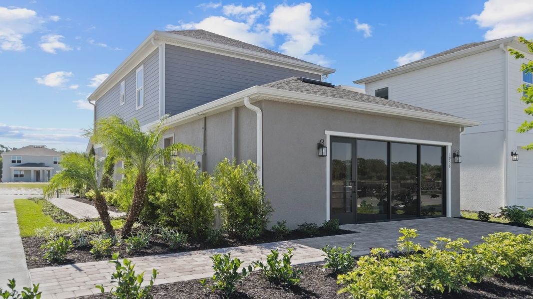 2-Car rear garage in a DRB Home Clementine model at the Trinity Place community.