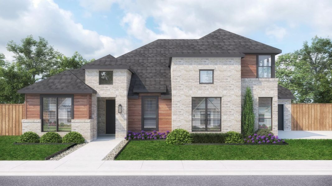 Front exterior of a new home in Sweetgrass, Haslet, TX, highlighting curb appeal (Image 1). Front exterior of a new home in Sweetgrass, Haslet, TX, highlighting curb appeal (Image 1).