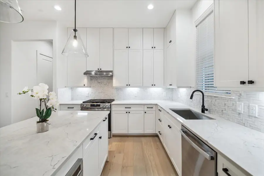 Furnished interior in a model home at The Heights Haus Collection in Houston (Image 7).